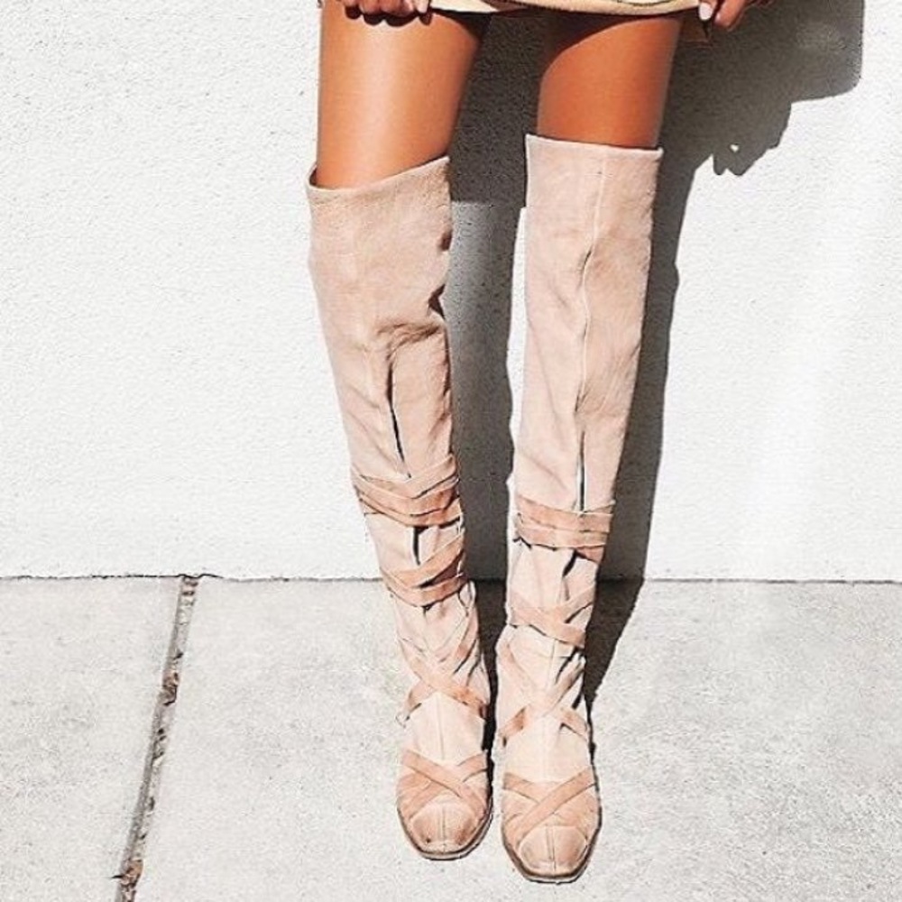 Free People over the knee leather boots